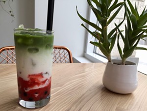 The Strawberry Matcha is fresh strawberry puree, matcha tea, and Danzeisen Dairy whole milk – and also the owner's favorite. - LAUREN CUSIMANO