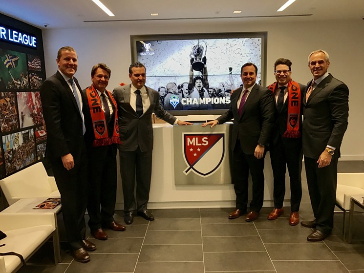 Phoenix Rising FC owners meet with Major League Soccer officials during a recent visit to the soccer club. - COURTESY OF PHOENIX RISING FC