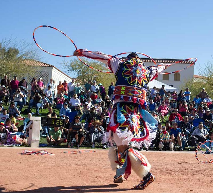 Scene from a past World Championship Hoop Dance Contest. - JESSICA OBERT