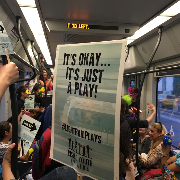Proof for Valley Metro light rail riders: You’re seeing Light Rail Plays, not the Twilight Zone. - COURTESY OF RISING YOUTH THEATRE