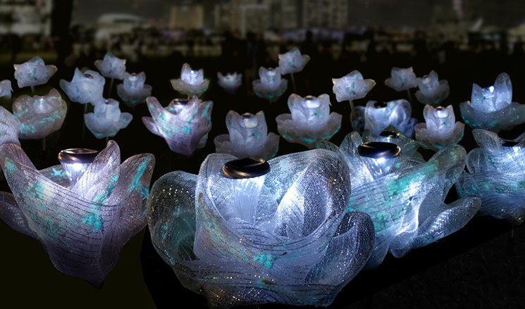 Moonflower by Lee Yun Qin is one of several light-based artworks coming to Canal Convergence 2017. - COURTESY OF SCOTTSDALE PUBLIC ART