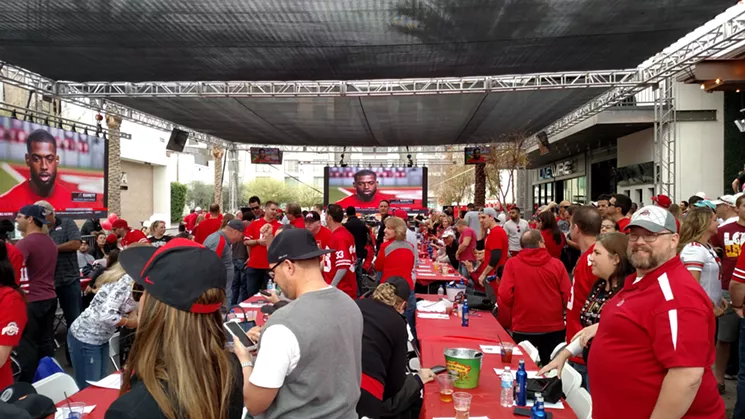 It's a sea of red at Bottled Blonde every third Saturday of November when Buckeye Nation invades to watch the game versus that team up north. - DAVE CLARK
