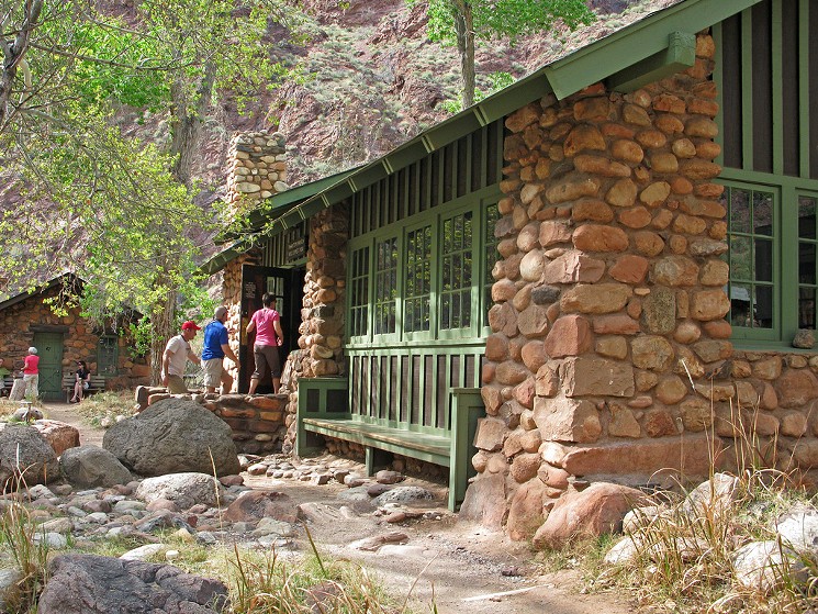 Hikers file into the Canteen at Phantom Ranch. Located at the bottom of the Grand Cayon, it's an oasis come to life after a long day's hike. - NPS PHOTO BY MICHAEL QUINN/FLICKR CREATIVE COMMONS