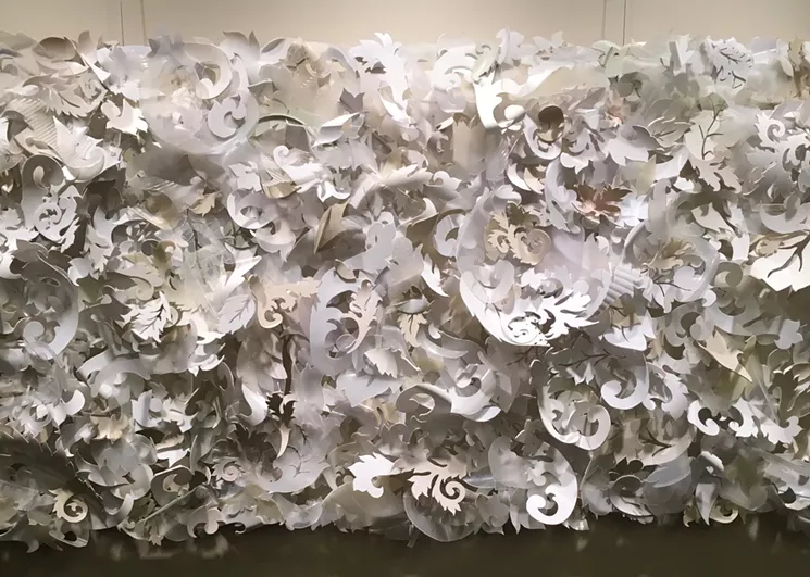 See what happens when hair and Tupperware replace traditional art materials. - CHRISTINA KEMP SULLIVAN/PHOTO BY LYNN TRIMBLE
