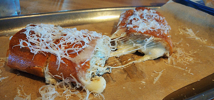 The stromboli at Doughbird features a blend of six cheeses. - PATRICIA ESCARCEGA