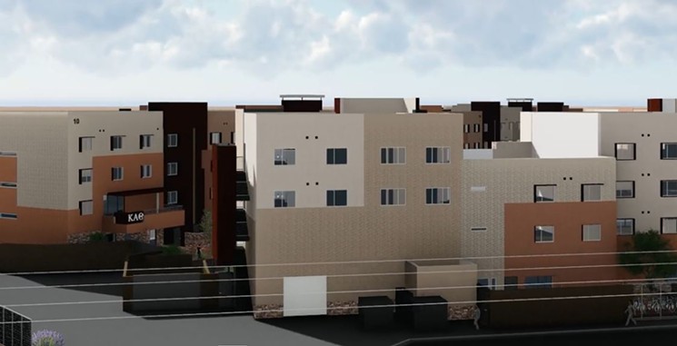 A rendering of the new, $70 million Greek Leadership Village rising at Terrace and Rural roads. Will the Greek community really want to live there? - ASU FRATERNITY AND SORORITY LIFE