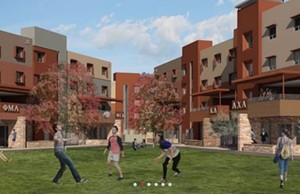 An architectural rendering of a common area at the Greek Leadership Village, which is under construction at Terrace and Rural roads. - DWL ARCHITECTS / AMERICAN CAMPUS COMMUNITIES