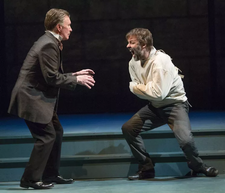 R. Hamilton Wright and Noah Racey get things strait in Arizona Theatre Company’s Holmes and Watson. - TIM FULLER