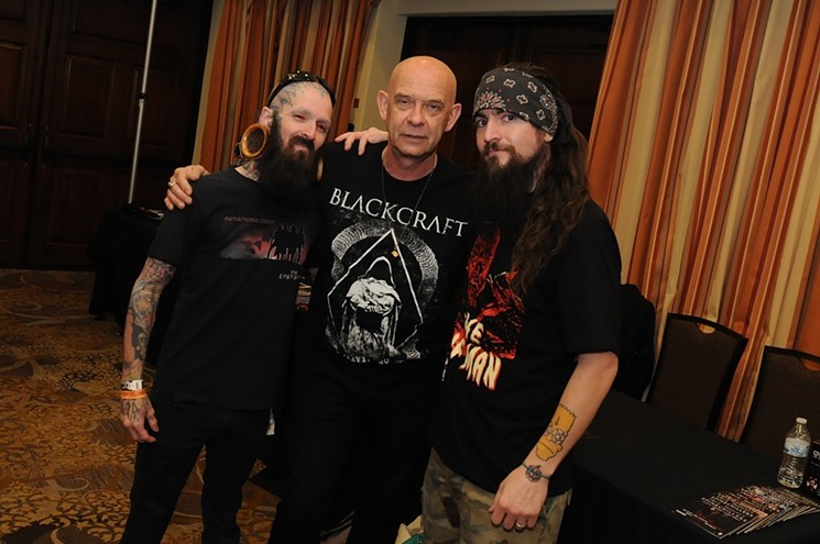 Doug Bradley of Hellraiser fame with some fans at Mad Monster Arizona 2015. - BENJAMIN LEATHERMAN