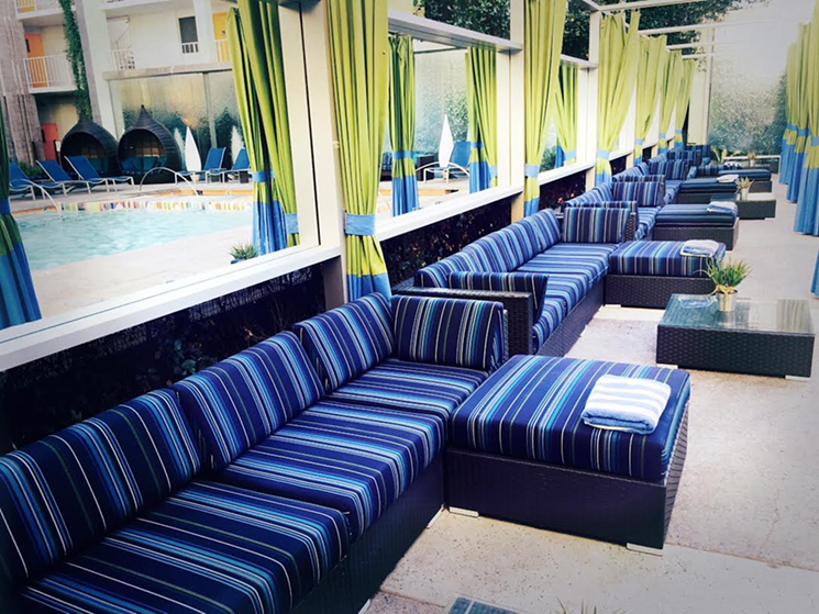 The Clarendon Hotel and Spa has outdoor and indoor VIP cabanas ready to be reserved. - COURTESY OF THE CLARENDON HOTEL AND SPA