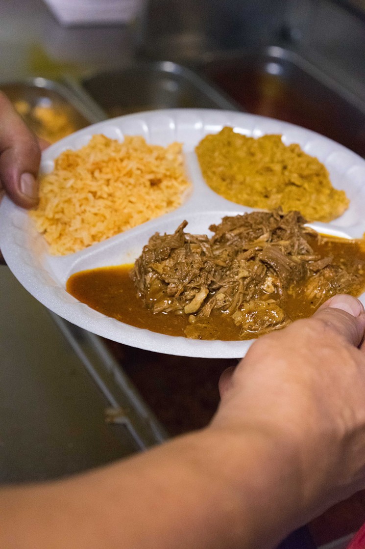 Any meat or stew at El Chino can be ordered as a plate, on tacos, or in a burrito. - SHELBY MOORE