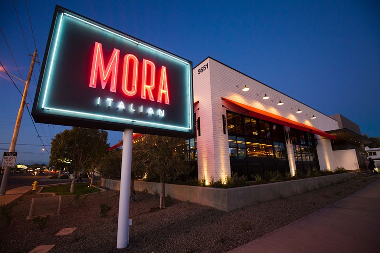 The exterior of Mora Italian, located in uptown Phoenix on Seventh Street south of Bethany Home Road. - JACOB TYLER DUNN