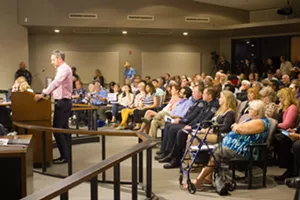 Residents packed the Mesa City Council chambers to register their opposition toward privatizing the city's jail services. - ANTONIA FARZAN