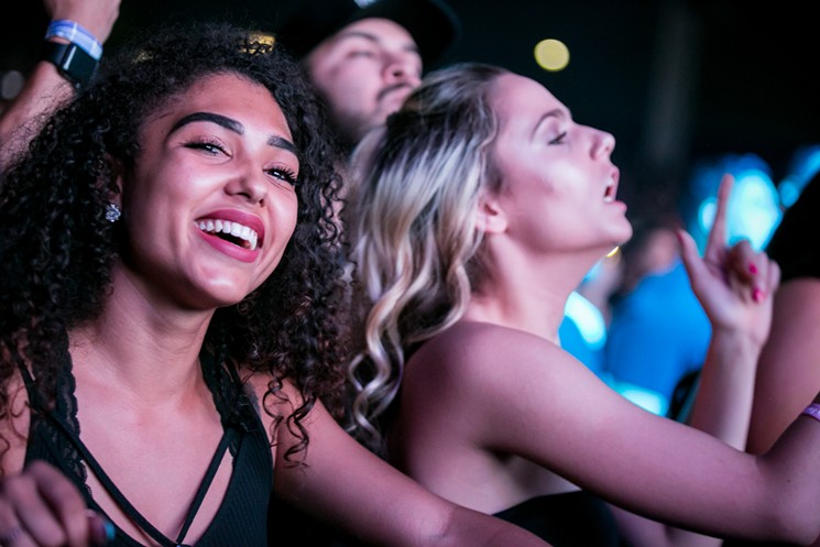 Fans at Ak-Chin Pavilion during Future and Migos' show on June 28. - MELISSA FOSSUM