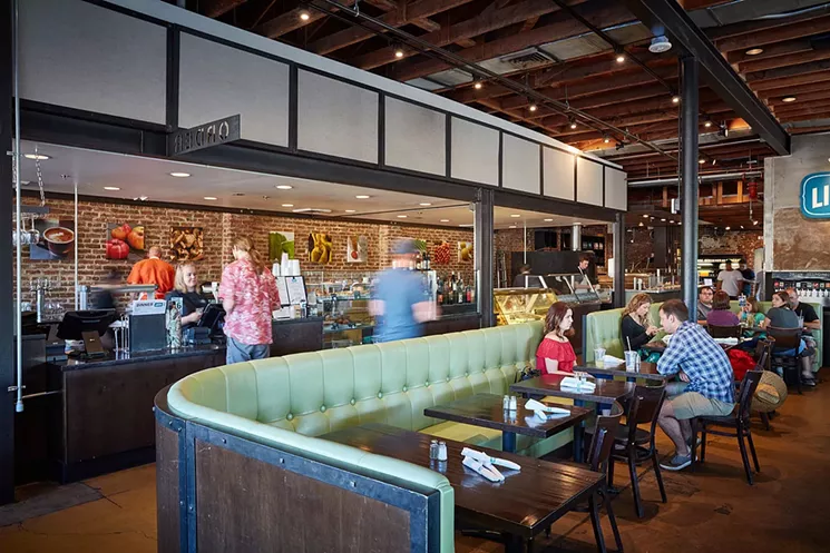 Liberty Market, built in 1935, pays homage to its original occupant, a grocery store. - DAVID B. MOORE