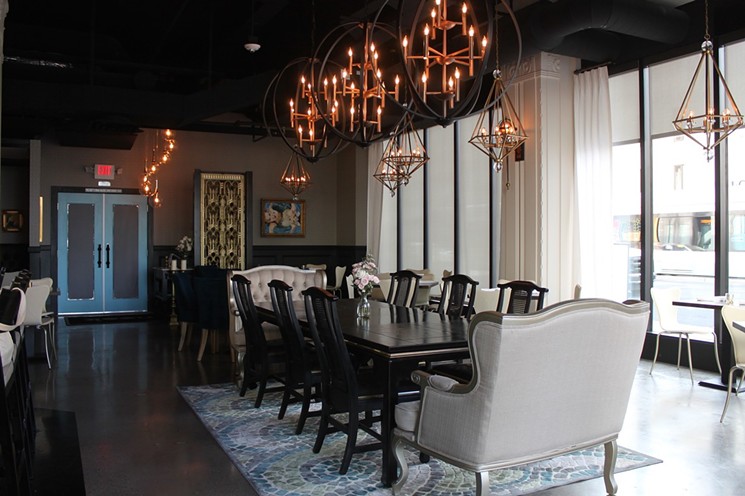 The sophisticated dining room at downtown's Nook Kitchen. - LAUREN SARIA