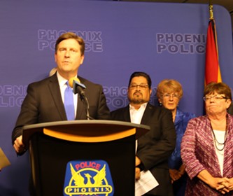 Mayor Greg Stanton says the city has a chance to show "what Phoenix really is all about." - SEAN HOLSTEGE