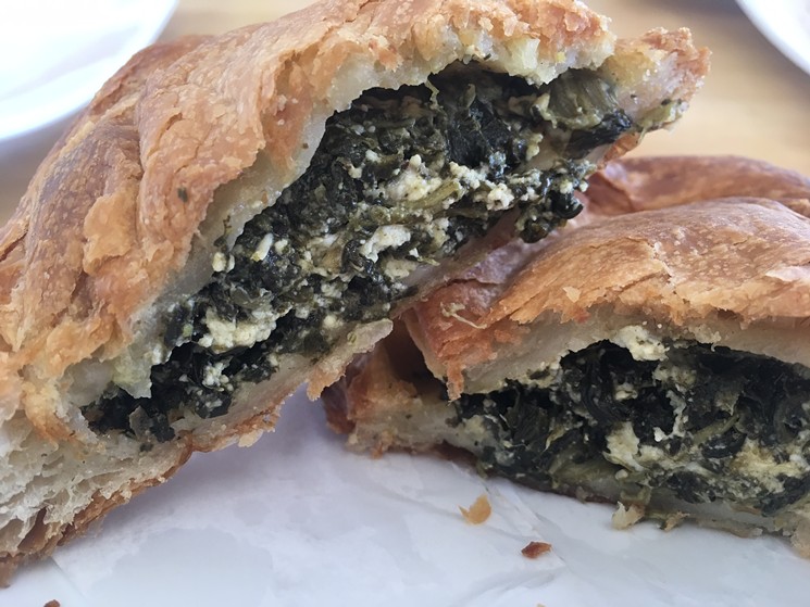 A spinach and egg pie from Squarz. - FELICIA CAMPBELL