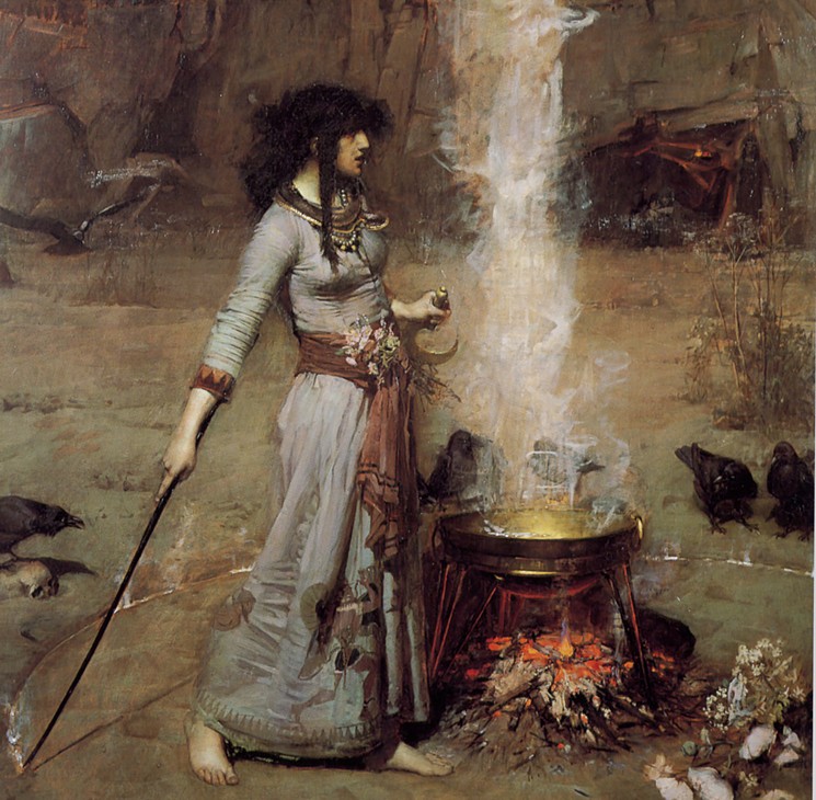 We said The Lady’s Not for Burning! For example, this nice lady might just be making soup. - JOHN WILLIAM WATERHOUSE, MAGIC CIRCLE (1886). PHOTO © FREEPARKING CC BY: 2.5