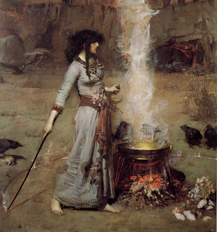 We said The Lady’s Not for Burning! For example, this nice lady might just be making soup. - JOHN WILLIAM WATERHOUSE, MAGIC CIRCLE (1886). PHOTO © FREEPARKING CC BY: 2.5