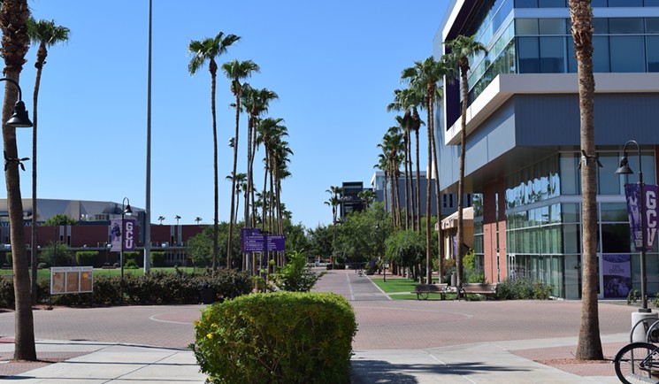 A central pathway on GCU's Phoenix campus. - JOSEPH FLAHERTY