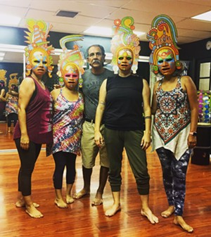 Más dancers with artist Zarco Guerrero. - PERFORMANCE IN THE BORDERLANDS