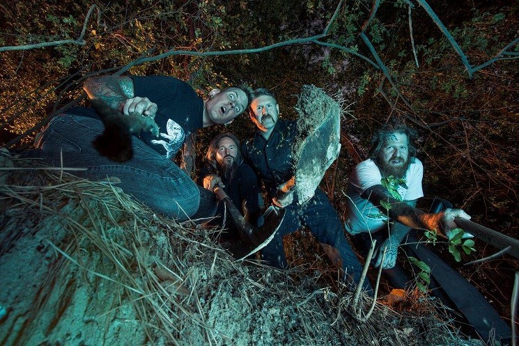 Metal band Mastadon adds the fright factor of Halloween season at a 98 KUPD event. - TRAVIS SHINN