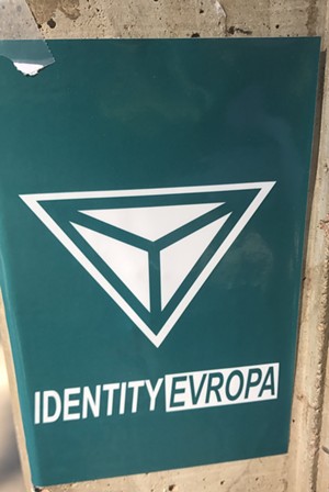 A large sticker displayed on ASU's campus on Tuesday features the logo of a white supremacist group. - JOSEPH FLAHERTY