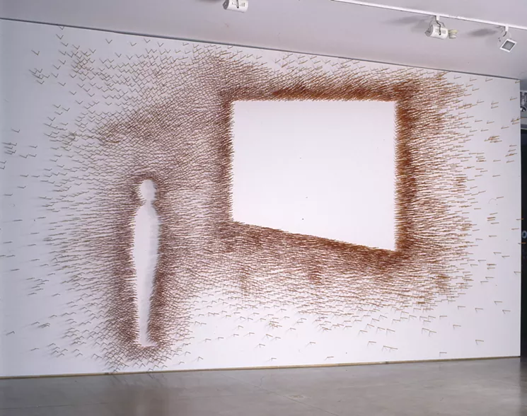 Jose Damasceno, Nota sobre uma cena acesa ou os dez mil lapiz (Note on a Lit Scene or the Ten Thousand Pencils), 2000. 10,000 pencils on wood panel. Museum of Modern Art, Sao Paulo Collection, MAM Sao Paulo Contemporary Nucleus Acquisition. - ROMULO FIALDINI