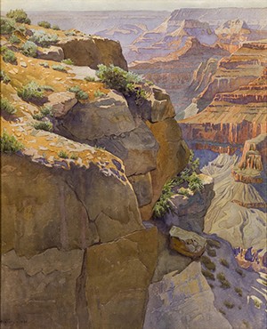 Gunnar M. Widforss, Grand Canyon, 1924, watercolor; On loan from The A.P. Hays Collection. - SCOTTSDALE MUSEUM OF THE WEST