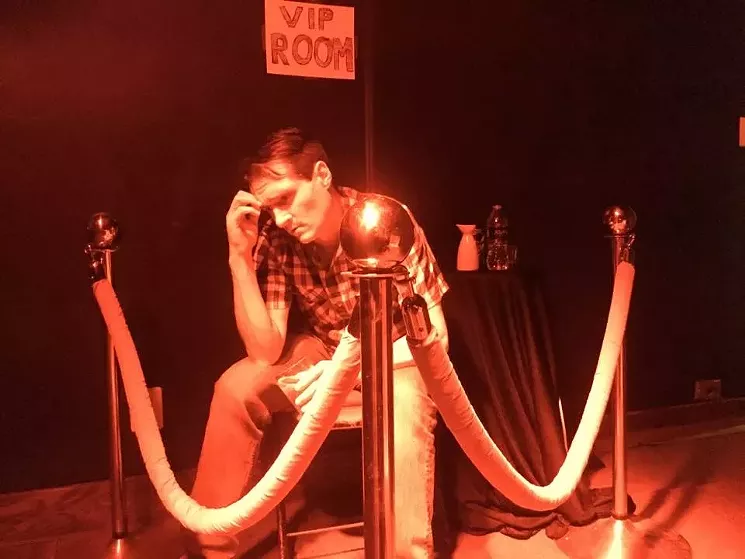 Paul Horner sitting in his "VIP room for one" at The Lost Leaf. - PAUL HORNER'S FACEBOOK