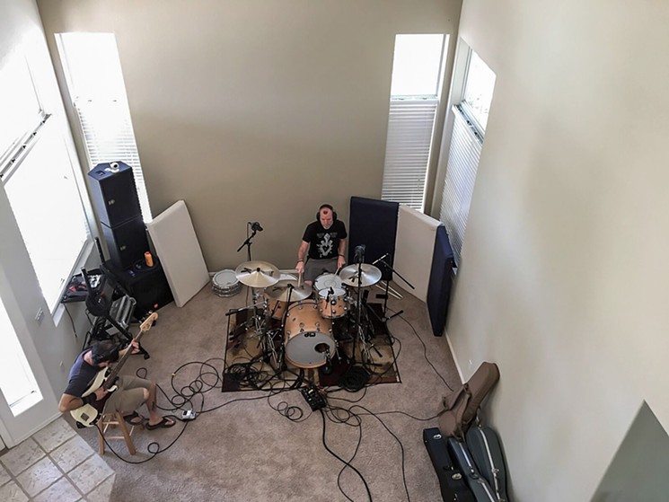 Chad Martin tracking drums at Mitch's home studio. - MITCH WYATT