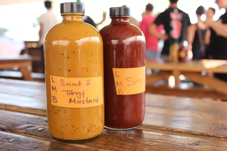 Scott and Bekke Holmes also make some pretty eye-opening sauces. The mustard is mild and vinaigrette-like but solid. - CHRIS MALLOY