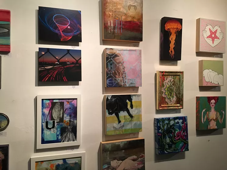 Small sampling of works shown during a previous "Tiny Works|Tiny Dances" exhibit at {9} The Gallery. - LYNN TRIMBLE