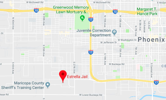 The Durango Criminal Justice Complex is located to the southwest of downtown Phoenix. - SCREENSHOT/GOOGLE MAPS
