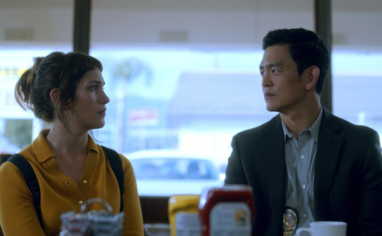 Lola Kirke (left) plays Jill LeBeau, a movie star's assistant who emerges as the lead suspect for Detective Edward Ahn (John Cho) in writer-director Aaron Katz's Gemini, a shimmering puzzler set in Los Angeles.
