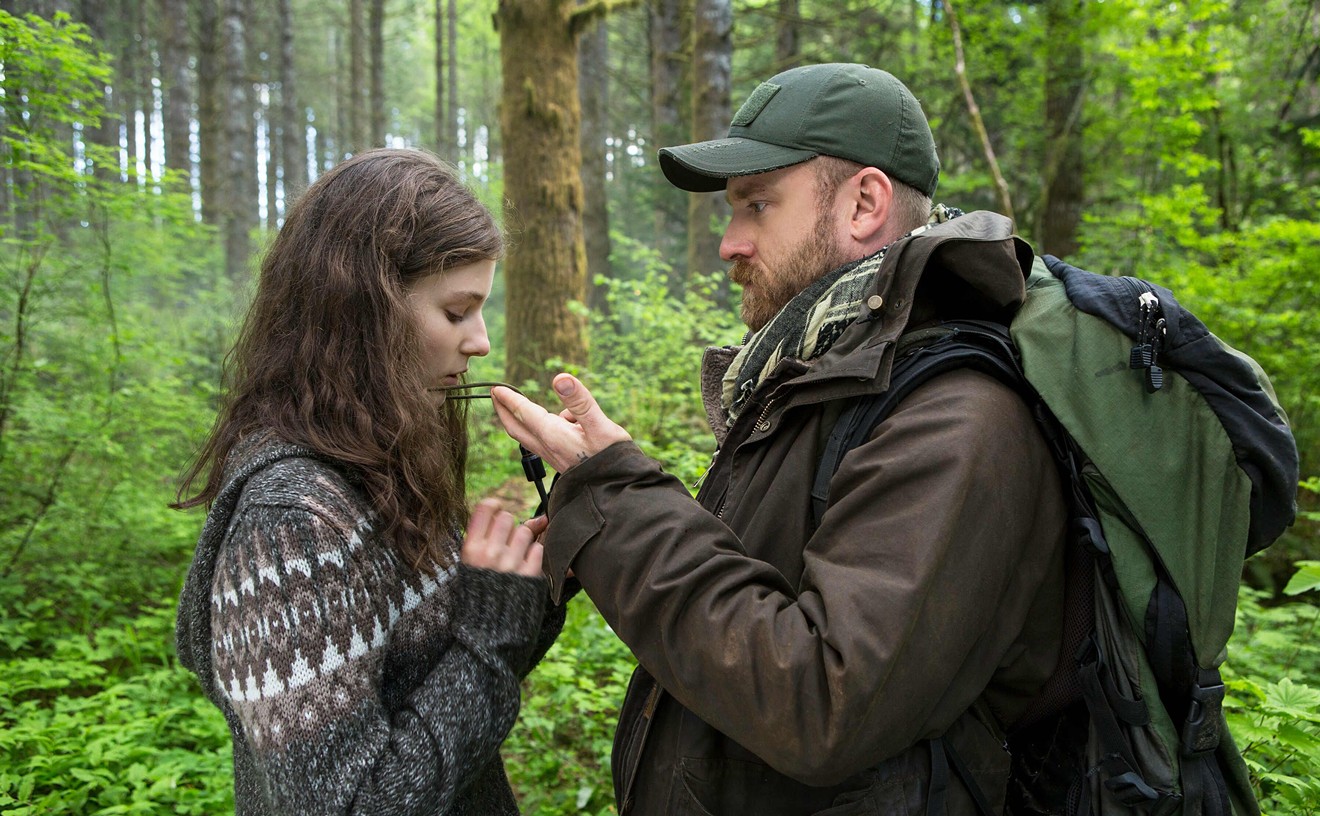 Thomasin McKenzie (left) plays 13-year-old Tom, the daughter of Will (Ben  Foster), and though the two have been hiding out in a large public park, there's much more to their survival story in Leave No Trace.
