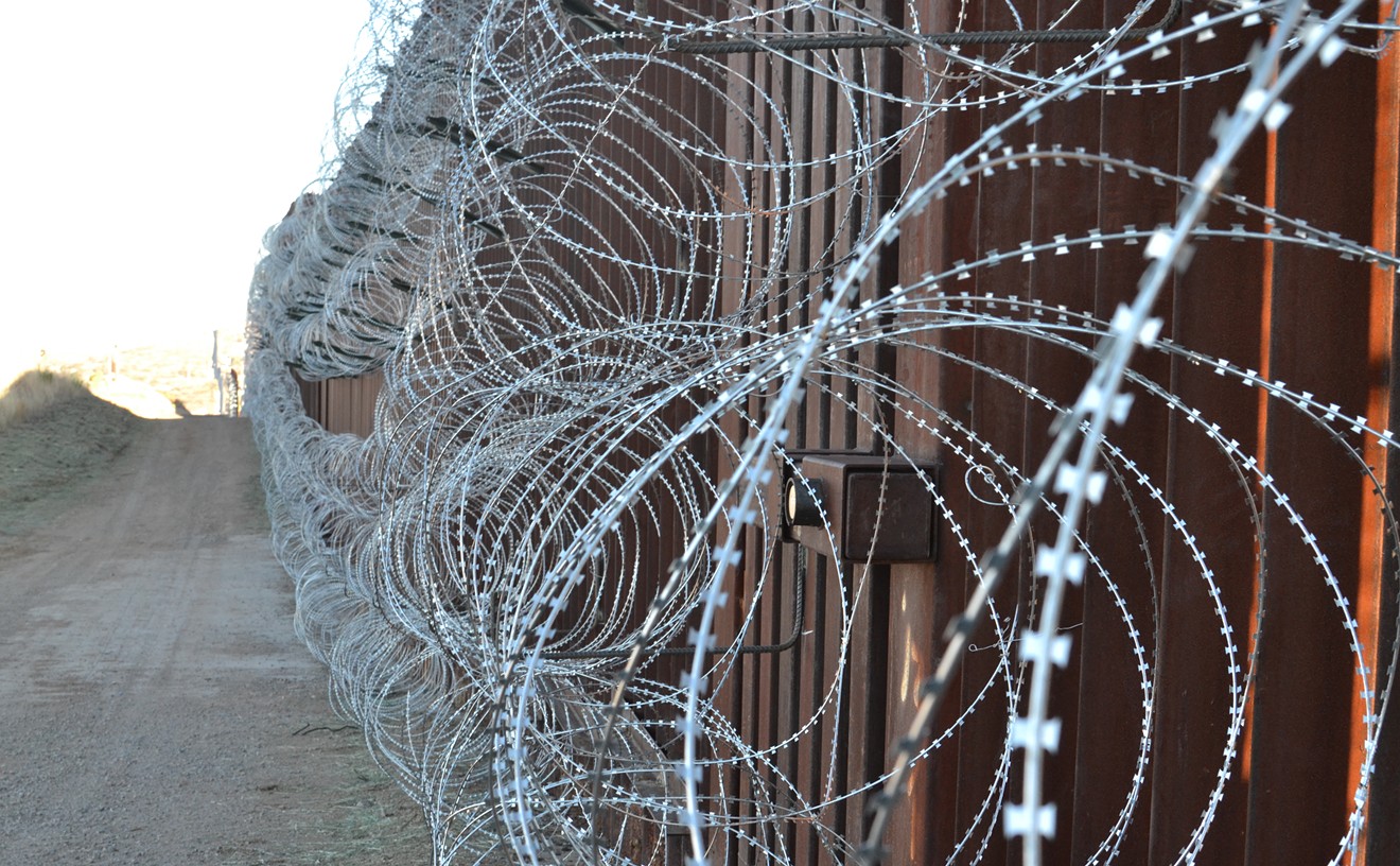 The Trump administration in February installed concertina wire on the border fence separating Nogales, Arizona, and its Mexican counterpart.