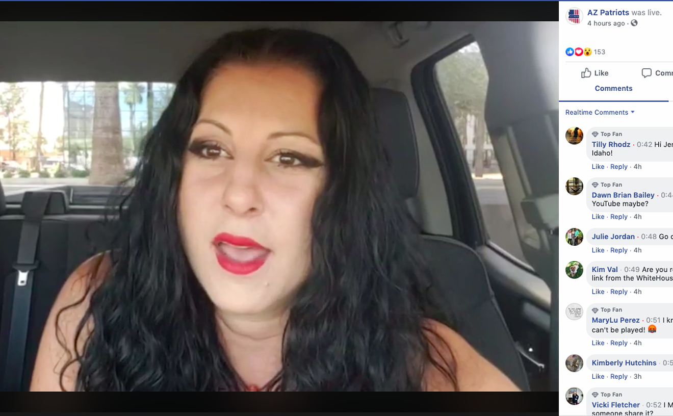 Jennifer Harrison of the AZ Patriots in a video posted to Facebook shortly after the visit to Democratic headquarters.