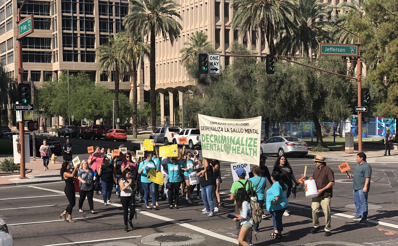 Friends, family, and community members protest the Maricopa County Attorney's Office's decision to charge two teenage inmates with past histories of trauma, Breanna Gonzales, 17, and Valentina Gloria, 19, with severe crimes.