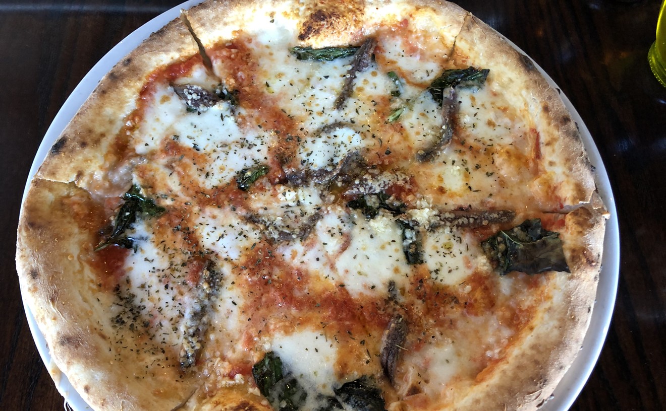 A Neapolitan-style pizza with anchovies and Calabrian oregano.