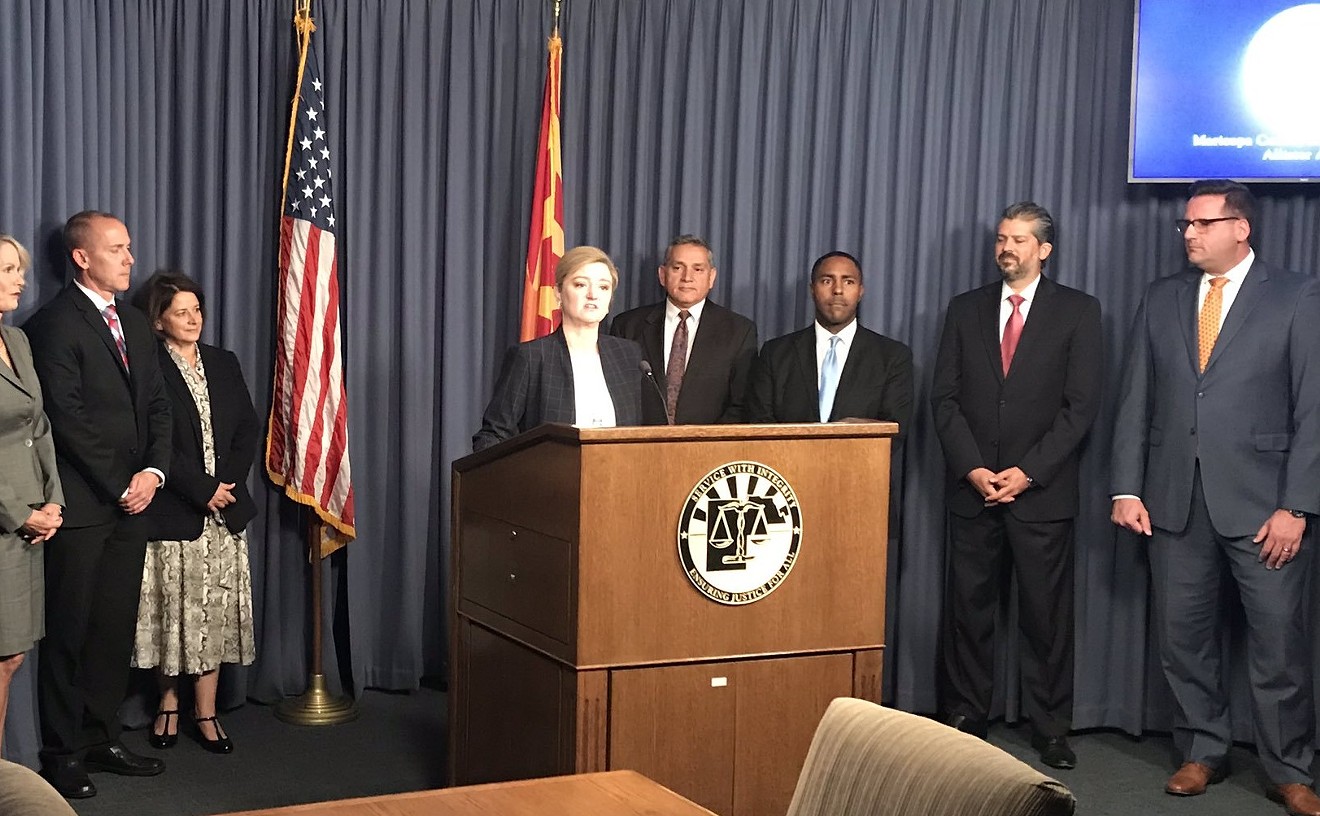 The new Maricopa County Attorney, Allister Adel, at her first news conference.