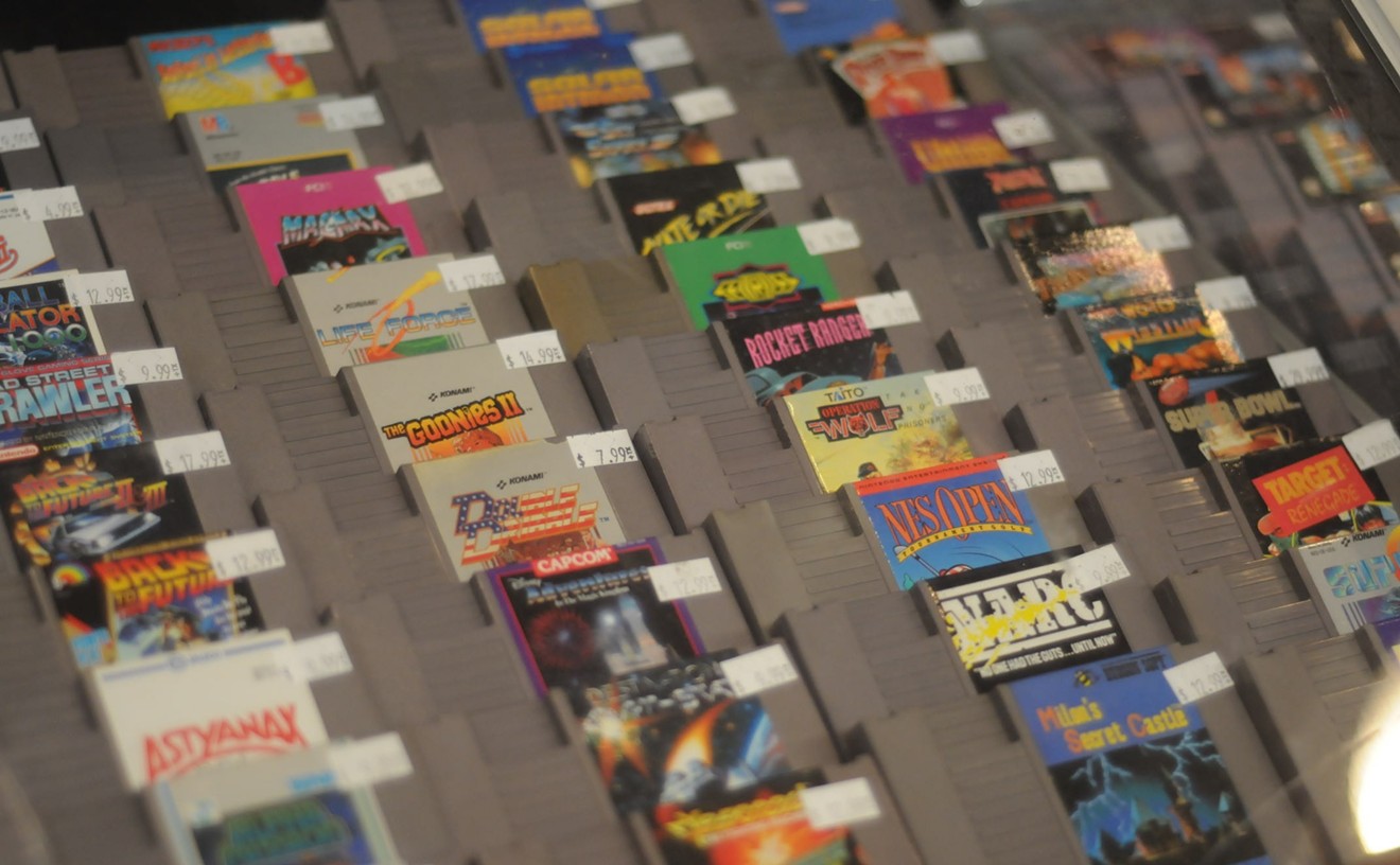 Old-school Nintendo cartridges for sale.