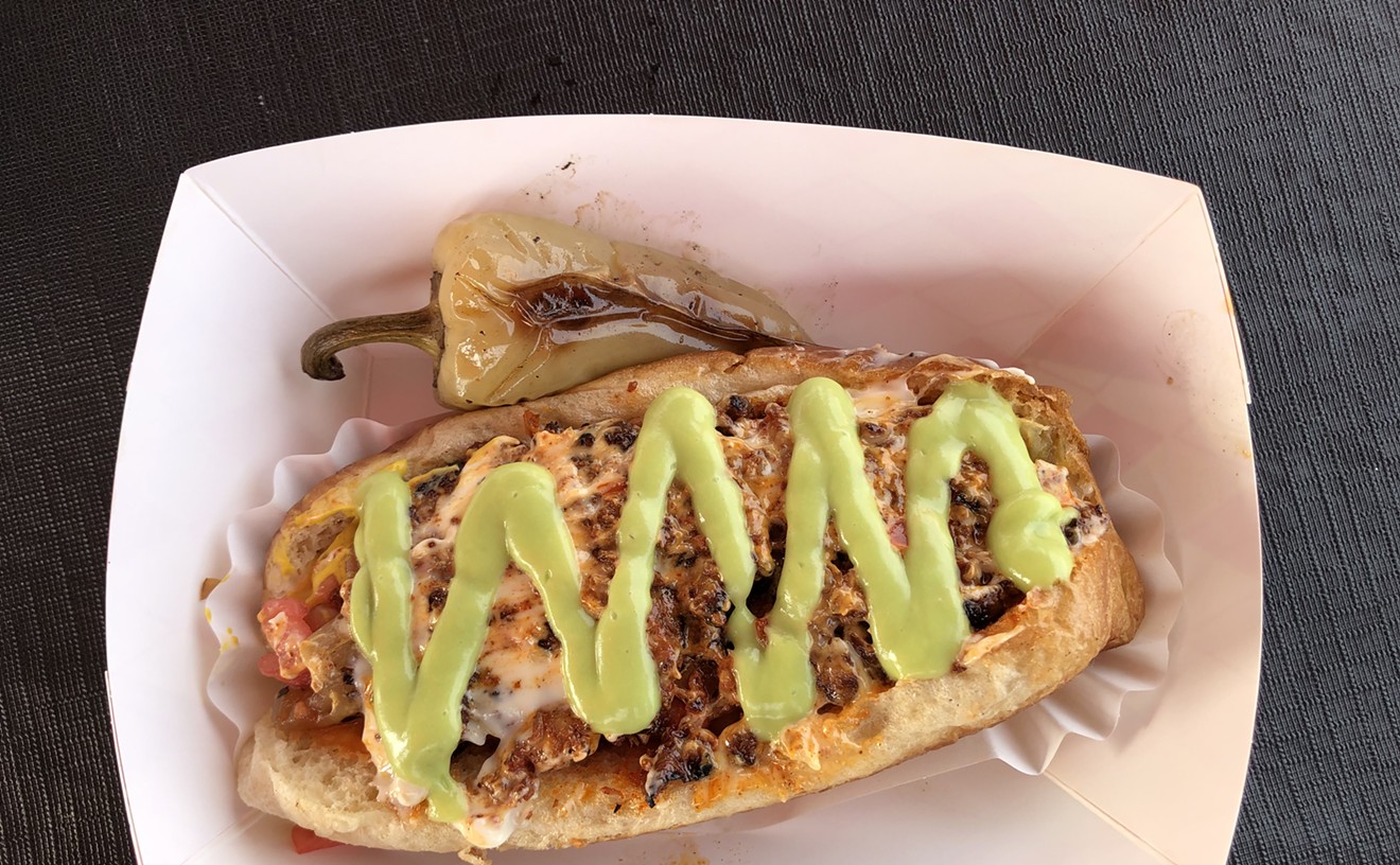 The Choridogo, a Sonoran hot dog with chorizo.