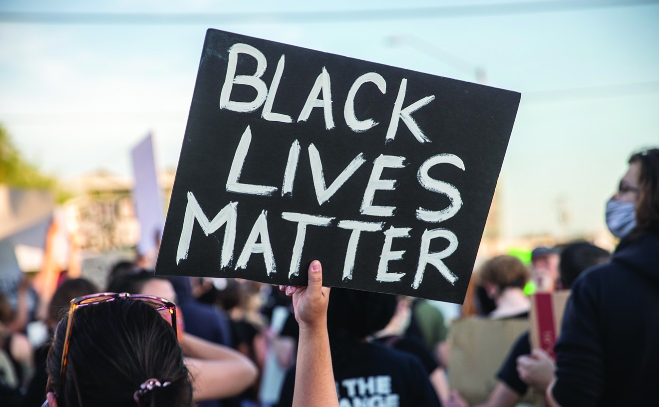 Homemade "Black Lives Matter" sign from a protest in Phoenix.
