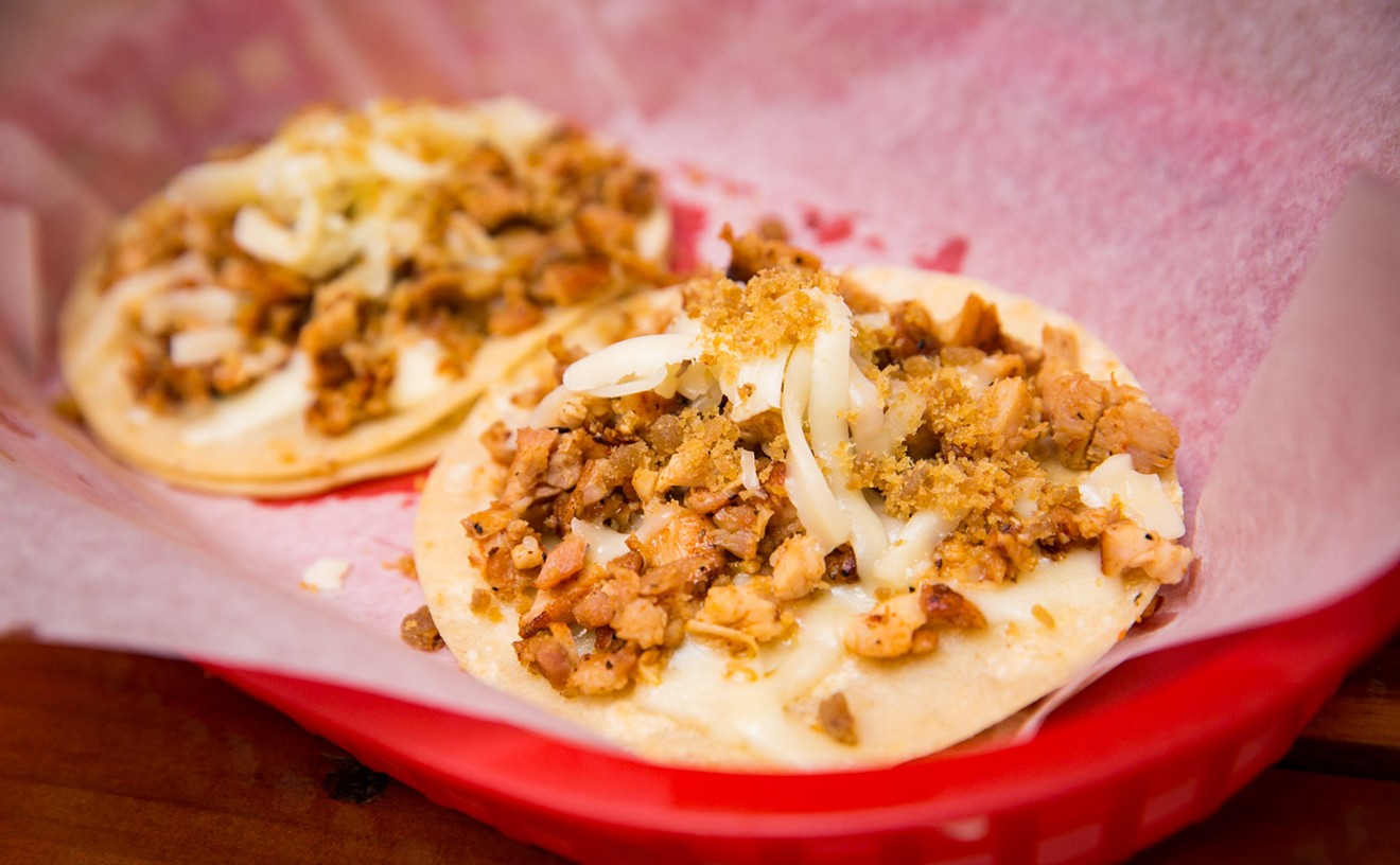 These chicken tacos might look plain on your plate, but they're loaded with flavor.