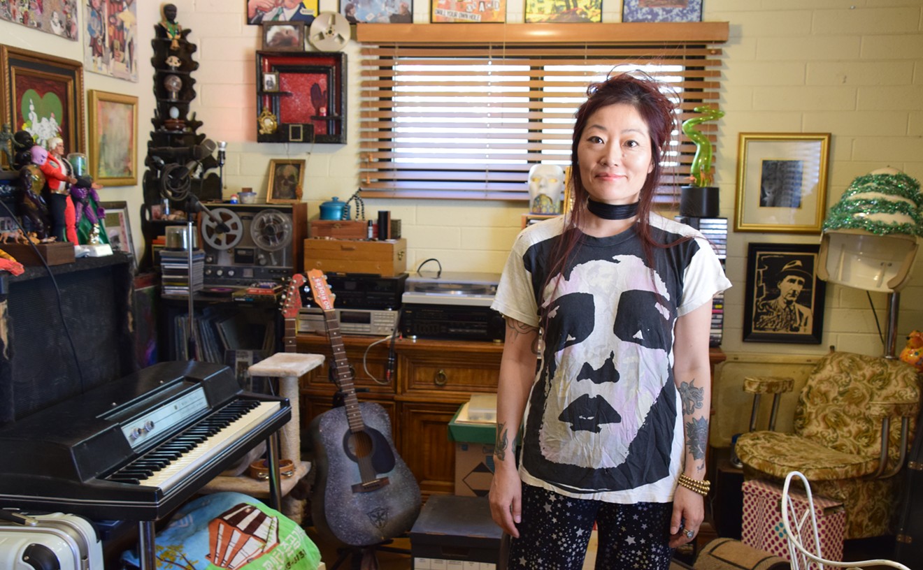 Yuko Yabuki inside the Tempe home she shares with boyfriend and fellow artist Thaddeus Mace Wike.