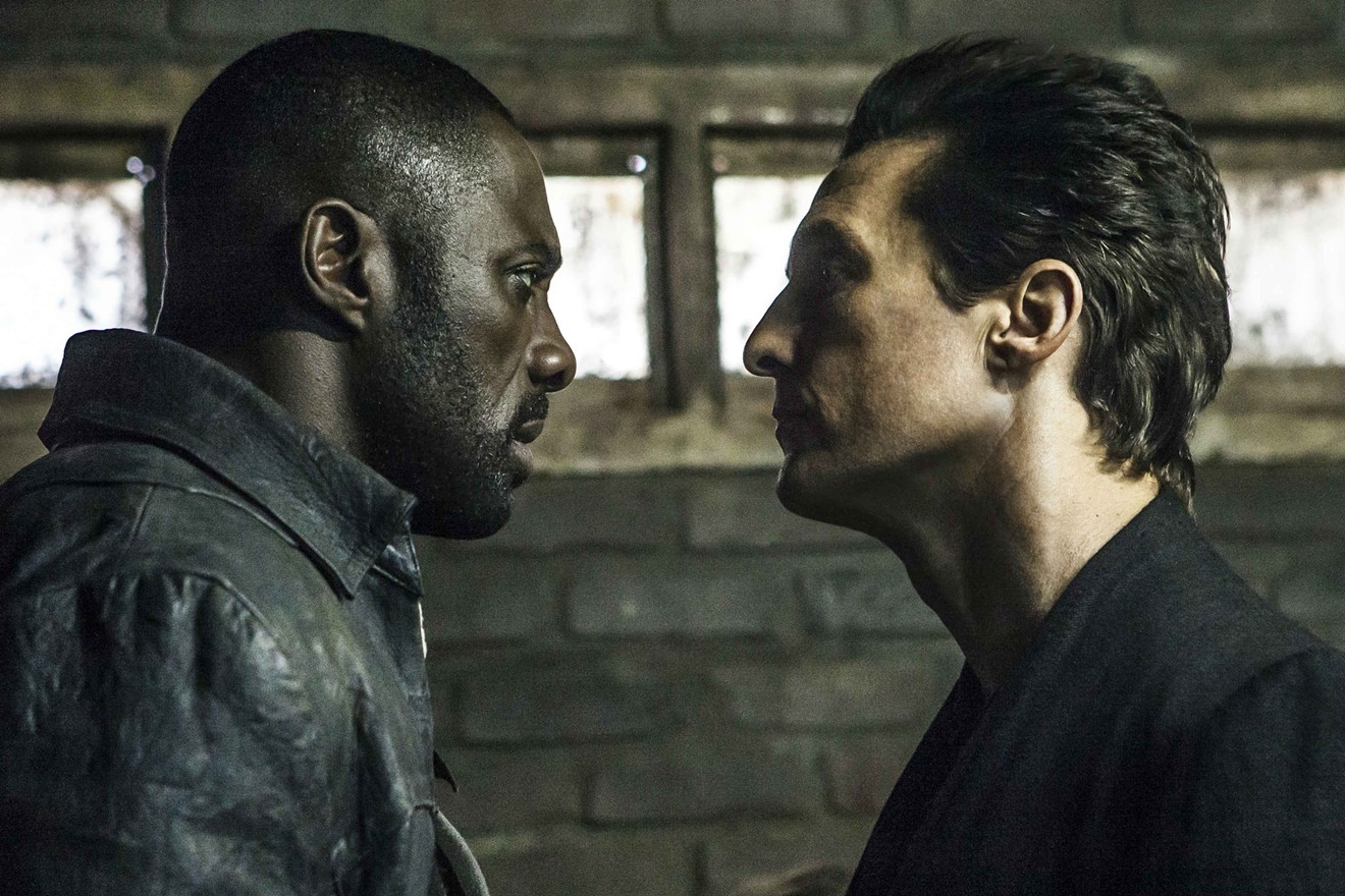 There's bad blood between Gunslinger Roland Deschain (Idris Elba, left) and The Man in Black (Matthew McConaughey) in The Dark Tower.