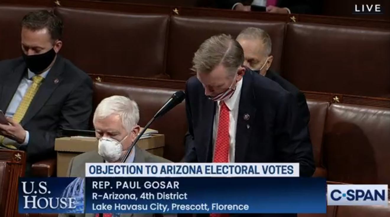 Arizona Congressman Paul Gosar spearheaded an effort to overturn the state's election results.