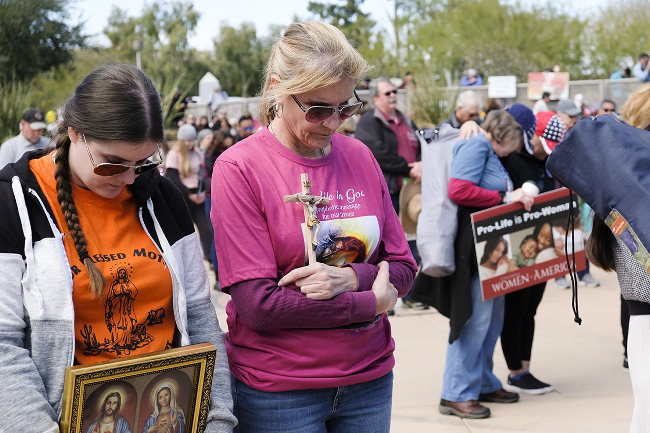 Demonstrators prayed during the March for Life rally on February 23.